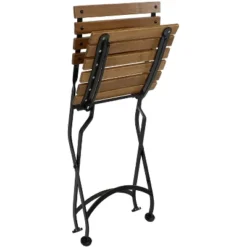 Sunnydaze Decor Sunnydaze Indoor/Outdoor Patio Or Dining Chestnut Wooden Folding Bistro Arm Chair - Brown -Sunnydaze Decor GUEST 02add143 6f4f 4534 a5a6 f6c45580d203 2