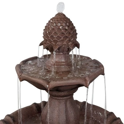 Sunnydaze Decor Sunnydaze 38"H Electric Polyresin And Fiberglass 2-Tier Curved Plinth Outdoor Water Fountain 4 Sunnydaze Decor Sunnydaze 38"H Electric Polyresin And Fiberglass 2-Tier Curved Plinth Outdoor Water Fountain - Image 2
