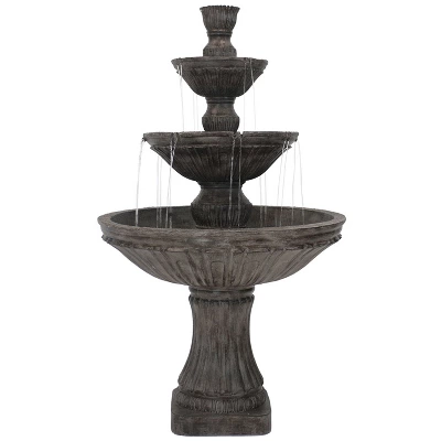 Sunnydaze Decor Sunnydaze 55"H Electric Polystone Classic Style 3-Tier Designer Outdoor Water Fountain 14 Sunnydaze Decor Sunnydaze 55"H Electric Polystone Classic Style 3-Tier Designer Outdoor Water Fountain - Image 12