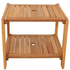 Sunnydaze Decor Sunnydaze Outdoor Meranti Wood With Teak Oil Finish Wooden Patio Accent Side Table With Lower Shelf - 20" - Brown 17 Sunnydaze Decor Sunnydaze Outdoor Meranti Wood With Teak Oil Finish Wooden Patio Accent Side Table With Lower Shelf - 20" - Brown -Sunnydaze Decor GUEST 05d894ac 12bb 4371 9f99 5f7953bc98ca