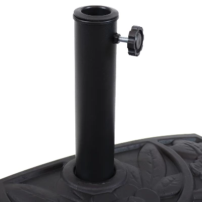 Sunnydaze Decor Sunnydaze Round Half Outdoor/Patio Umbrella - Floral Resin - 19" - Black 4 Sunnydaze Decor Sunnydaze Round Half Outdoor/Patio Umbrella - Floral Resin - 19" - Black - Image 2