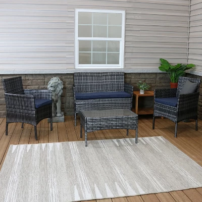 Sunnydaze Decor Sunnydaze Outdoor Dunmore Patio Conversation Furniture Set With Loveseat, Chairs, And Table - 4pc 3 Sunnydaze Decor Sunnydaze Outdoor Dunmore Patio Conversation Furniture Set With Loveseat, Chairs, And Table - 4pc