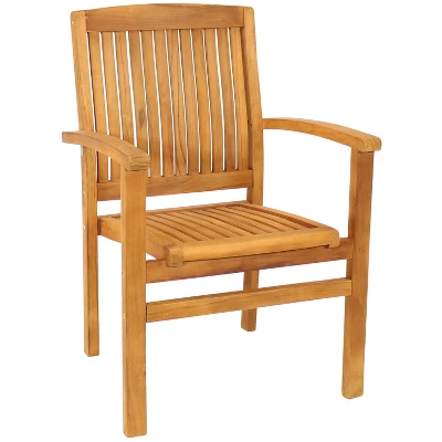 Sunnydaze Decor Sunnydaze Outdoor Solid Teak Wood Slat-Back Patio Dining Armchair 15 Sunnydaze Decor Sunnydaze Outdoor Solid Teak Wood Slat-Back Patio Dining Armchair - Image 13