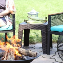 Sunnydaze Decor 34 Sunnydaze Decor Sunnydaze 18" Square Polypropylene Indoor/Outdoor Patio Side Table