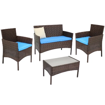 Sunnydaze Decor Sunnydaze Outdoor Dunmore Patio Conversation Furniture Set With Loveseat, Chairs, And Table - 4pc 9 Sunnydaze Decor Sunnydaze Outdoor Dunmore Patio Conversation Furniture Set With Loveseat, Chairs, And Table - 4pc - Image 7