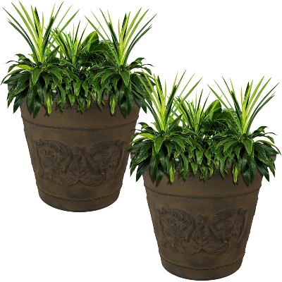 Sunnydaze Decor Sunnydaze Indoor/Outdoor Patio, Garden, Or Porch Weather-Resistant Double-Walled Arabella Flower Pot Planter - 20" 6 Sunnydaze Decor Sunnydaze Indoor/Outdoor Patio, Garden, Or Porch Weather-Resistant Double-Walled Arabella Flower Pot Planter - 20" - Image 4