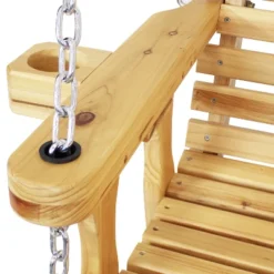 Sunnydaze Decor Sunnydaze Outdoor 2-Person Traditional Wooden Porch Swing With Hanging Chains - 58.5-Inch - Brown -Sunnydaze Decor GUEST 0c2bdd47 17ce 4add beb3 32dcb4a2bae9