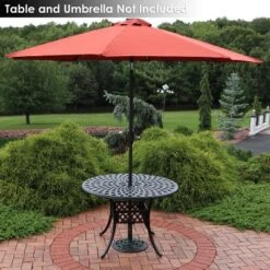 Sunnydaze Decor Sunnydaze Outdoor Heavy-Duty Cast Iron Decorative Rose Blossom Design Patio Yard Round Umbrella Base Stand - 16" -Sunnydaze Decor GUEST 0e5c429d 4659 4e48 94ad 647b21296c4f