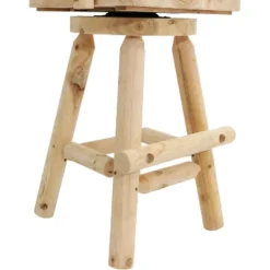 Sunnydaze Decor Sunnydaze Unfinished Fir Wood Log Cabin Style Rustic Swivel Bar Stool -Sunnydaze Decor GUEST 121a2b24 fc00 4e8d 80ad ff1f576480a9