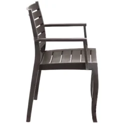 Sunnydaze Decor Sunnydaze Polypropylene Stackable Illias Outdoor Patio Arm Chair -Sunnydaze Decor GUEST 12dbca2f 80b3 4c25 94e0 b40f1e1430c5