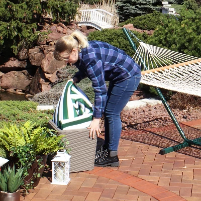 Sunnydaze Decor Sunnydaze Rattan Design Outdoor Side Table With Storage - 11.5-Gal. 9 Sunnydaze Decor Sunnydaze Rattan Design Outdoor Side Table With Storage - 11.5-Gal. - Image 7