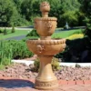 Sunnydaze Decor Sunnydaze 41"H Electric Fiberglass And Resin 2-Tier Lion Head Outdoor Water Fountain -Sunnydaze Decor GUEST 14a5cf7d 448e 4e10 8fd1 ad9926c4dfca