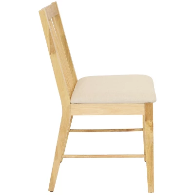 Sunnydaze Decor Sunnydaze Indoor 5-Piece Solid Rubberwood Dining Table And Chairs Set - Natural With Beige Cushions 3 Sunnydaze Decor Sunnydaze Indoor 5-Piece Solid Rubberwood Dining Table And Chairs Set - Natural With Beige Cushions