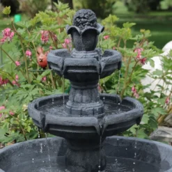 Sunnydaze Decor Sunnydaze 34"H Electric Polyresin 3-Tier Budding Fruition Outdoor Water Fountain -Sunnydaze Decor GUEST 1763a88b 2f1e 40e6 897c 3724ba4a66d1