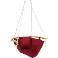 Sunnydaze Decor Sunnydaze Outdoor 1-Person Single Olefin Audrey Hammock Hanging Chair With Bamboo Armrest And Black Steel Stand - Red 11 Sunnydaze Decor Sunnydaze Outdoor 1-Person Single Olefin Audrey Hammock Hanging Chair With Bamboo Armrest And Black Steel Stand - Red -Sunnydaze Decor GUEST 17d610bf e236 4a97 86fd e2ce7c0bccdb