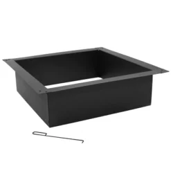 Sunnydaze Decor Sunnydaze Outdoor Heavy-Duty Steel Portable Above Ground Or In-Ground Square Fire Pit Liner Ring - Black -Sunnydaze Decor GUEST 18fe61ad 5318 4940 b452 9c21e5583f44