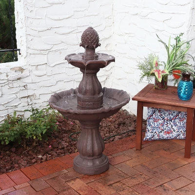 Sunnydaze Decor Sunnydaze 38"H Electric Polyresin And Fiberglass 2-Tier Curved Plinth Outdoor Water Fountain 3 Sunnydaze Decor Sunnydaze 38"H Electric Polyresin And Fiberglass 2-Tier Curved Plinth Outdoor Water Fountain