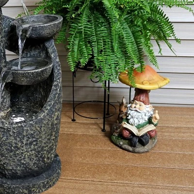 Sunnydaze Decor Sunnydaze Bernard The Bookworm Resin Indoor/Outdoor Garden Gnome With Mushroom And Solar Light - 16" H 9 Sunnydaze Decor Sunnydaze Bernard The Bookworm Resin Indoor/Outdoor Garden Gnome With Mushroom And Solar Light - 16" H - Image 7