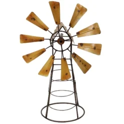 Sunnydaze Decor Sunnydaze Golden Metal Windmill Outdoor Garden Art Statue - 26 In. -Sunnydaze Decor GUEST 1d1d5650 f3c1 4f32 af89 e084a1b9cc59