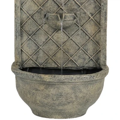 Sunnydaze Decor Sunnydaze 26"H Solar-Powered With Battery Pack Polystone Messina Outdoor Wall-Mount Water Fountain 6 Sunnydaze Decor Sunnydaze 26"H Solar-Powered With Battery Pack Polystone Messina Outdoor Wall-Mount Water Fountain - Image 4