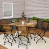 Sunnydaze Decor Sunnydaze Indoor/Outdoor Essential Chestnut Wood Folding Patio Table And Chairs Set - Brown - 7pc -Sunnydaze Decor GUEST 21065a4b f49f 4d5f b3d5 5332652372fa