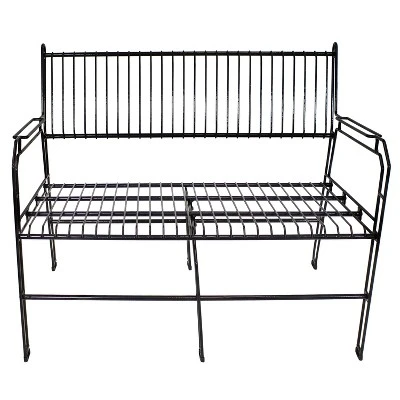 Sunnydaze Decor Sunnydaze Indoor/Outdoor Modern Furniture Steel Wire Patio Bench - Black - 30.75" H 9 Sunnydaze Decor Sunnydaze Indoor/Outdoor Modern Furniture Steel Wire Patio Bench - Black - 30.75" H - Image 7