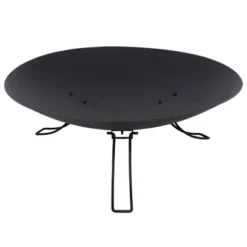 Sunnydaze Decor Sunnydaze Outdoor Camping Backyard Steel Round Classic Ebony Raised Fire Pit Bowl With 3 Folding Legs - Black - 24" -Sunnydaze Decor GUEST 230c0086 7a51 40e9 bd48 515f4d5d2180
