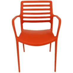 Sunnydaze Decor Sunnydaze Plastic All-Weather Commercial-Grade Astana Indoor/Outdoor Patio Dining Arm Chair, Orange, 2pk -Sunnydaze Decor GUEST 2313ae7a 8ece 4a16 9dcb 3ea9307c2024
