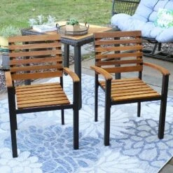 Sunnydaze Decor Sunnydaze 2pk Julian Acacia Wood And Steel Outdoor Patio Arm Chairs 14 Sunnydaze Decor Sunnydaze 2pk Julian Acacia Wood And Steel Outdoor Patio Arm Chairs -Sunnydaze Decor GUEST 23387dd8 7ba8 4e76 9c8f 9dd63f49bdbf