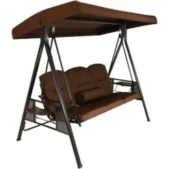 Sunnydaze Decor Sunnydaze Outdoor 3-Person Aluminum Patio Swing With Adjustable Canopy, Cushions And Pillow 16 Sunnydaze Decor Sunnydaze Outdoor 3-Person Aluminum Patio Swing With Adjustable Canopy, Cushions And Pillow -Sunnydaze Decor GUEST 27085277 00df 439d a9ec ca2ffa4a695d