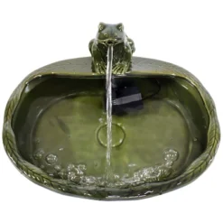 Sunnydaze Decor Sunnydaze Outdoor Solar Powered Ceramic Spitting Frog Water Fountain With Submersible Pump - 7" - Green -Sunnydaze Decor GUEST 294a10cb 7888 41e6 b9b8 8a59806eea83