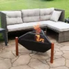 Sunnydaze Decor Sunnydaze Outdoor Camping Or Backyard Steel Triangle Fire Pit With Wood Grate, Log Poker, And Spark Screen - 31" - Copper Finish