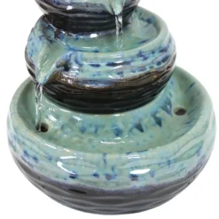 Sunnydaze Decor Sunnydaze Indoor Home Decorative Glazed Ceramic 3-Tiered Modern Textured Bowls Tabletop Water Fountain - 7" -Sunnydaze Decor GUEST 2aadf0da abff 4731 a81f e310c12fc76a