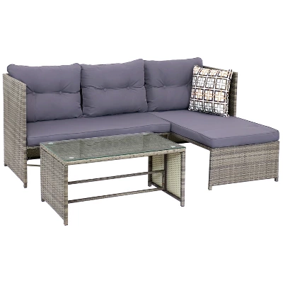 Sunnydaze Decor Sunnydaze Outdoor Longford Patio Sectional Sofa Conversation Set With Cushions And Table - 3pc 13 Sunnydaze Decor Sunnydaze Outdoor Longford Patio Sectional Sofa Conversation Set With Cushions And Table - 3pc - Image 11