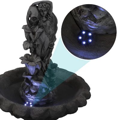 Sunnydaze Decor Sunnydaze Outdoor Polyresin Fairy Flower Solar Powered Water Fountain Feature With Battery Backup - 42" 8 Sunnydaze Decor Sunnydaze Outdoor Polyresin Fairy Flower Solar Powered Water Fountain Feature With Battery Backup - 42" - Image 6