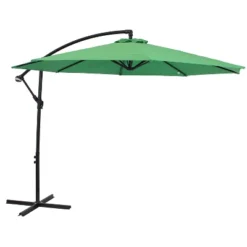 Sunnydaze Decor Sunnydaze Outdoor Steel Cantilever Offset Patio Umbrella With Air Vent, Crank, And Base - 9.25' -Sunnydaze Decor GUEST 304c9cc9 9ff5 4631 b521 885480dc889b