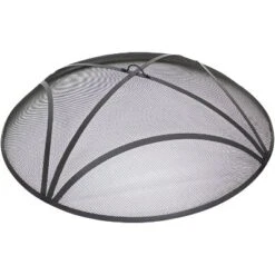 Sunnydaze Decor Sunnydaze Outdoor Heavy-Duty Reinforced Steel Round Fire Pit Spark Screen With Ring Handle - Black -Sunnydaze Decor GUEST 30e97bb8 b75d 45ee 9691 96a8aae46649