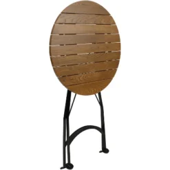 Sunnydaze Decor Sunnydaze Indoor/Outdoor Chestnut Wood Folding Round Patio Tall Bar Height Table - 28" - Brown -Sunnydaze Decor GUEST 3198874e 07fa 4270 89e4 0b6a1cd3adcf