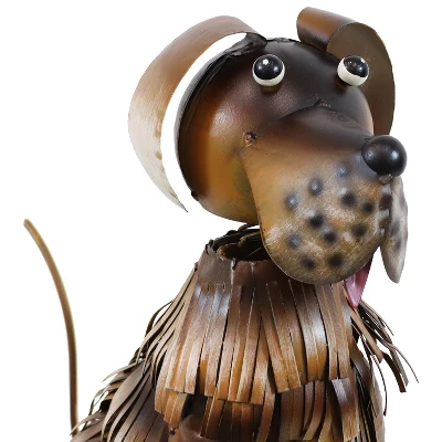 Sunnydaze Decor Sunnydaze Sitting Dog Rustic Metal Outdoor Yard Art Garden Statue - 14.5” - Brown 4 Sunnydaze Decor Sunnydaze Sitting Dog Rustic Metal Outdoor Yard Art Garden Statue - 14.5” - Brown - Image 2
