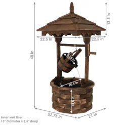 Sunnydaze Decor Sunnydaze 48"H Electric Fir Wood Old-Fashioned Wishing Well Outdoor Water Fountain 14 Sunnydaze Decor Sunnydaze 48"H Electric Fir Wood Old-Fashioned Wishing Well Outdoor Water Fountain -Sunnydaze Decor GUEST 3714d805 9f06 437b 82f4 11696583ee03