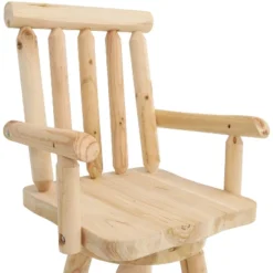 Sunnydaze Decor Sunnydaze Unfinished Fir Wood Log Cabin Style Rustic Swivel Bar Stool -Sunnydaze Decor GUEST 3764bd0a a4e3 4446 8fbd d83e64a700e3