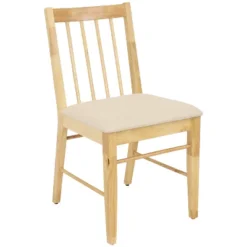 Sunnydaze Decor Sunnydaze Indoor 5-Piece Solid Rubberwood Dining Table And Chairs Set - Natural With Beige Cushions 20 Sunnydaze Decor Sunnydaze Indoor 5-Piece Solid Rubberwood Dining Table And Chairs Set - Natural With Beige Cushions -Sunnydaze Decor GUEST 3794e8e9 71ad 4b33 84bf 7e3e3074a463