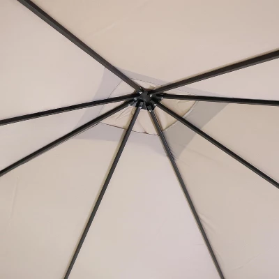 Sunnydaze Decor Sunnydaze Steel Open Gazebo With Weather-Resistant Polyester Fabric Top And Black Metal Frame For Backyard, Garden, Deck Or Patio - 10' X 10' - Gray 6 Sunnydaze Decor Sunnydaze Steel Open Gazebo With Weather-Resistant Polyester Fabric Top And Black Metal Frame For Backyard, Garden, Deck Or Patio - 10' X 10' - Gray - Image 4