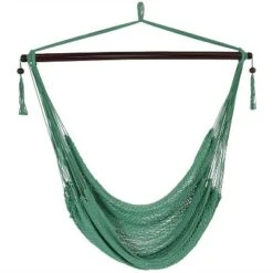 Sunnydaze Decor Sunnydaze Modern Boho-Style Soft-Spun Polyester Rope Hanging Caribbean XL Hammock Chair For Yard, Balcony, And Garden -Sunnydaze Decor GUEST 3b594a5a 3951 4cfc aed6 5c17f48befab