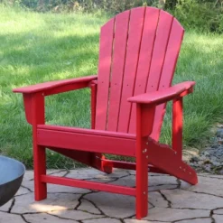 Sunnydaze Decor Sunnydaze Upright, Outdoor Adirondack Chair - All-Weather Design - 300-Pound Capacity - 38.25" H