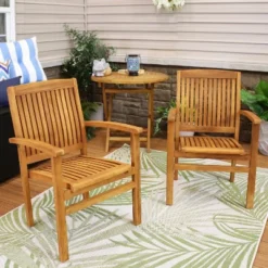 Sunnydaze Decor Sunnydaze Outdoor Solid Teak Wood Slat-Back Patio Dining Armchair 23 Sunnydaze Decor Sunnydaze Outdoor Solid Teak Wood Slat-Back Patio Dining Armchair -Sunnydaze Decor GUEST 3c16a306 0608 4193 9ea5 1fcf614a48c1