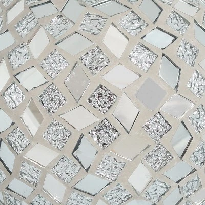 Sunnydaze Decor Sunnydaze Indoor/Outdoor Mirrored Diamond Mosaic Gazing Globe Glass Garden Ball - 10" Diameter - Silver 6 Sunnydaze Decor Sunnydaze Indoor/Outdoor Mirrored Diamond Mosaic Gazing Globe Glass Garden Ball - 10" Diameter - Silver - Image 4