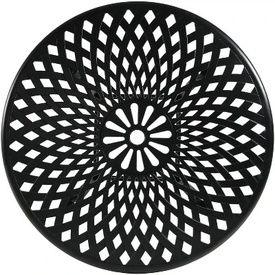 Sunnydaze Decor Sunnydaze Outdoor Crossweave Design Black Cast Aluminum Round Patio Dining Furniture Set With Table And Chairs, 5pc 5 Sunnydaze Decor Sunnydaze Outdoor Crossweave Design Black Cast Aluminum Round Patio Dining Furniture Set With Table And Chairs, 5pc - Image 3