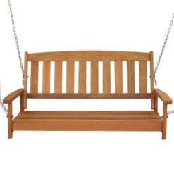 Sunnydaze Decor Sunnydaze Outdoor 2-Person Wooden Porch Swing With Hanging Chains - 47" - Brown 11 Sunnydaze Decor Sunnydaze Outdoor 2-Person Wooden Porch Swing With Hanging Chains - 47" - Brown -Sunnydaze Decor GUEST 421c77b3 0025 4bb0 82ad 10c93b93c415