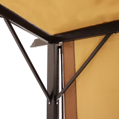 Sunnydaze Decor Sunnydaze 9' X 12' Metal Arched Pergola With Retractable Canopy 5 Sunnydaze Decor Sunnydaze 9' X 12' Metal Arched Pergola With Retractable Canopy - Image 4